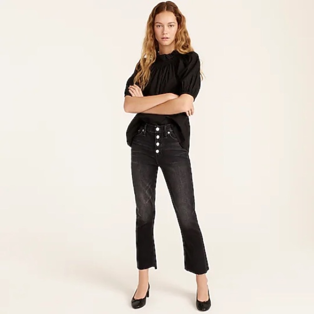9" demi-boot crop jean in charcoal